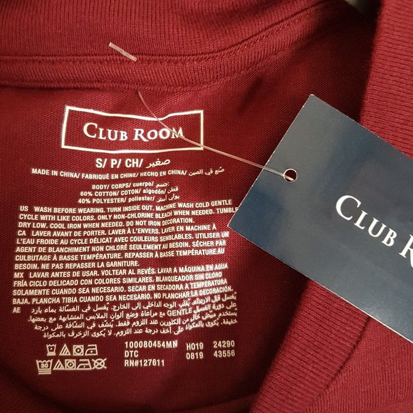 Club Room Red Plum Bulldog Scarf Graphic, S - NWT - Picture 5 of 5